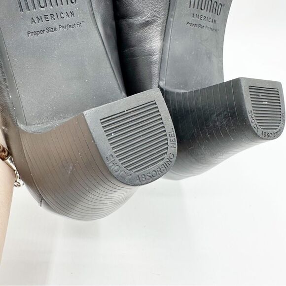 Munro Black Leather and Patent "Odette" Cap Toe Pumps Heels Sz Comfort 7.5M - Picture 16 of 16